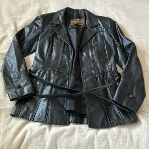 VINTAGE Black Leather Jacket